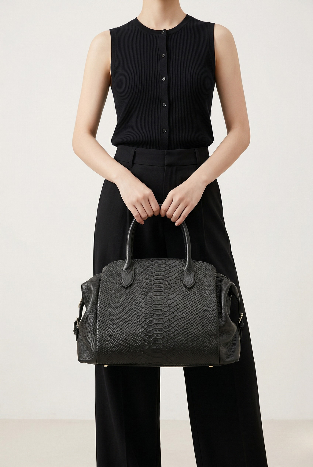 Sac a main cuir effet crocodile