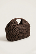 Sac à main tressé poignée rigide