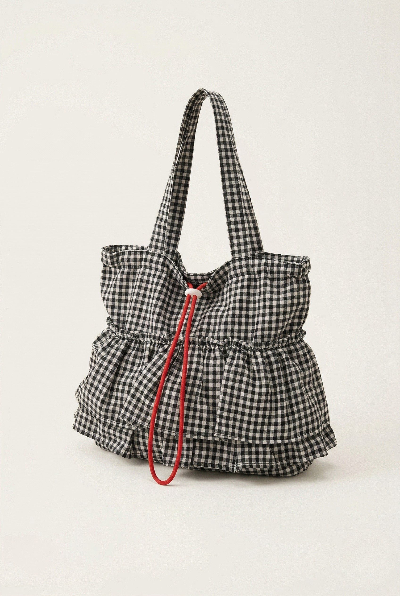 Sac épaule petit carreau frange