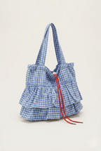 Sac épaule petit carreau frange