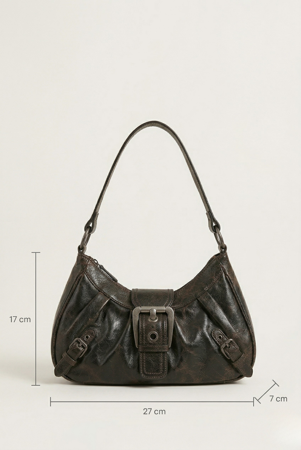 Sac hobo cuir boucle vintage
