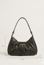 Sac hobo cuir boucle vintage