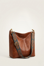 Sac cabas cuir sangle tissée