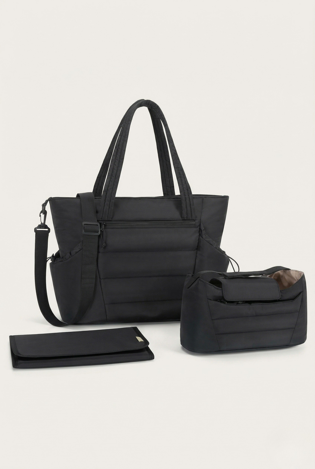 Sac à langer matelassé bandoulière 3 pièces