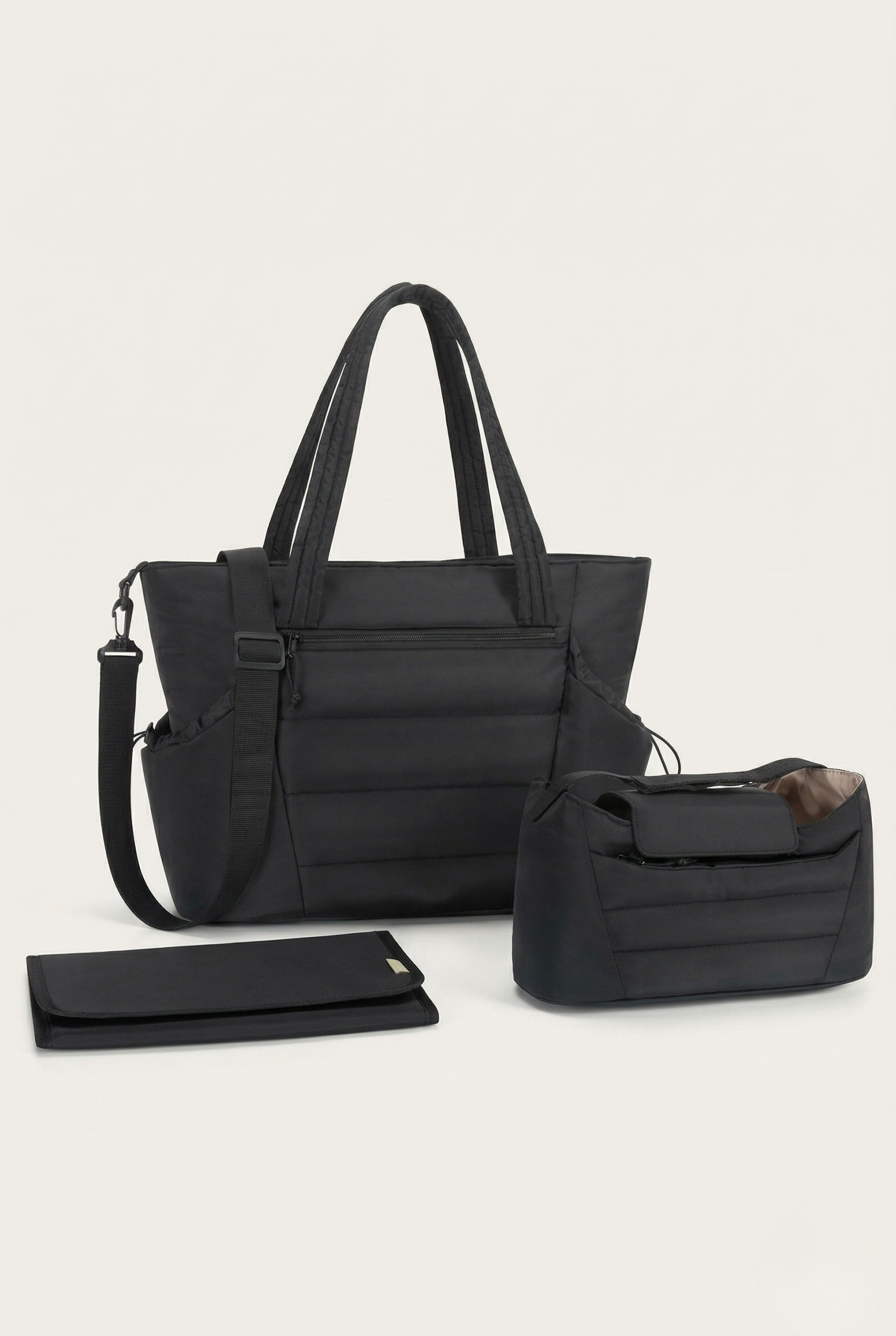 Sac à langer matelassé bandoulière 3 pièces