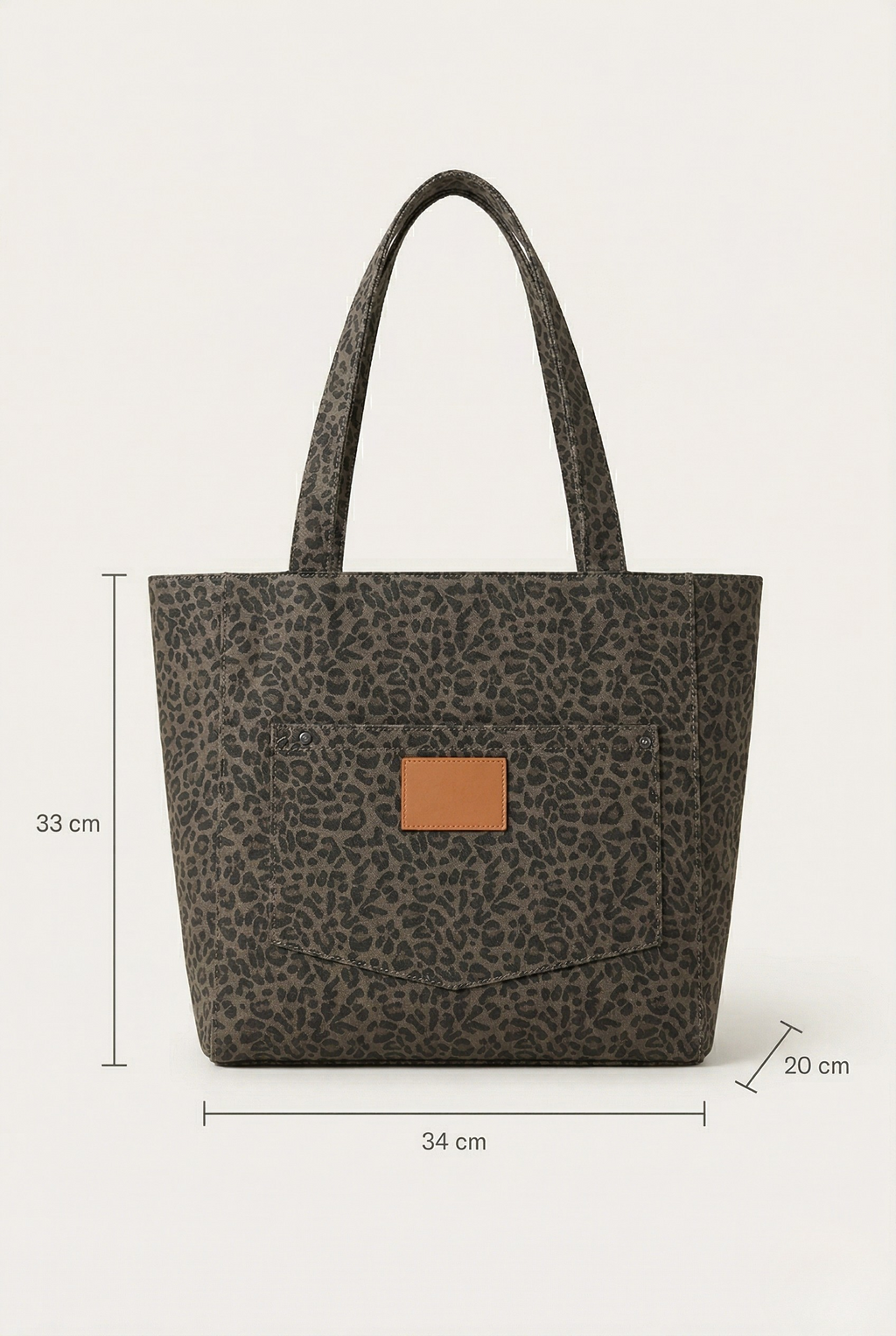 Sac cabas toile motif léopard