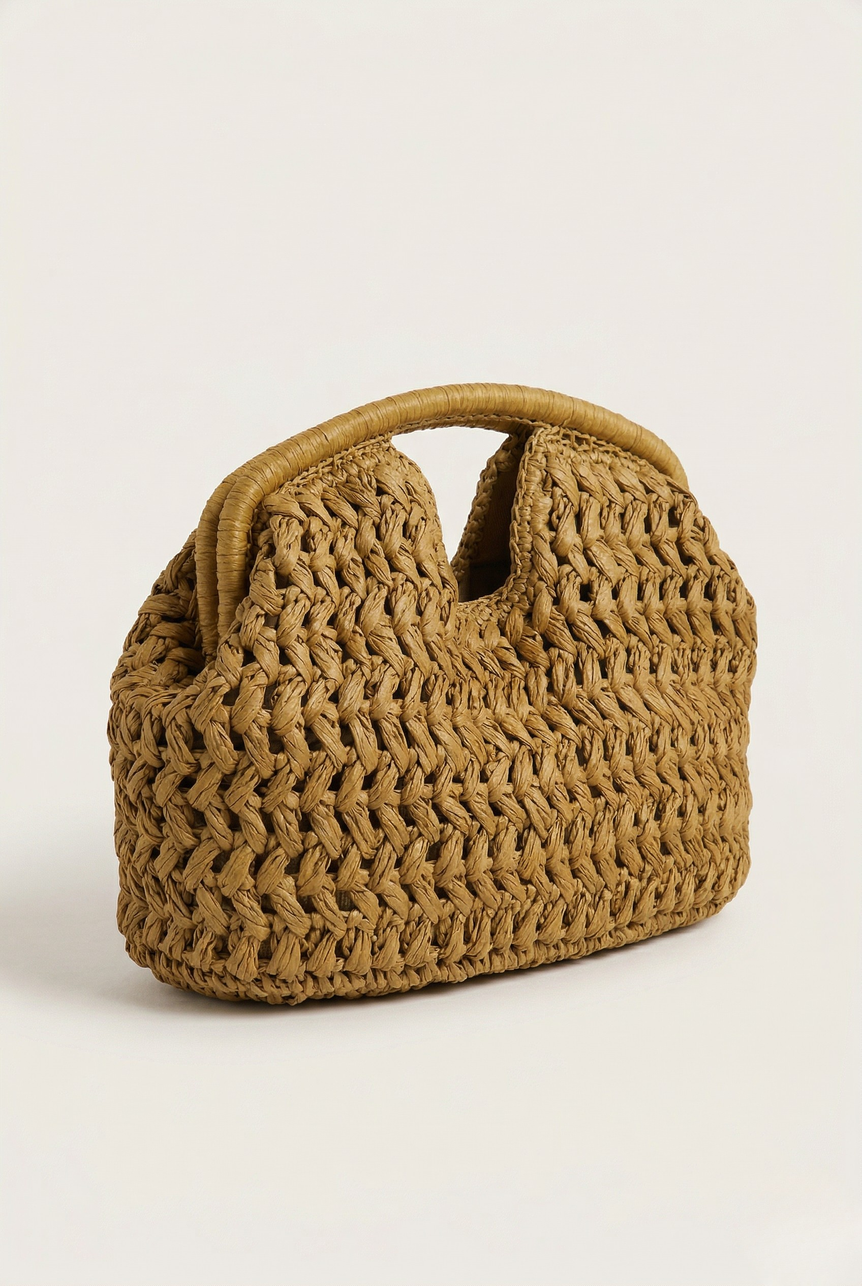 Sac à main tressé poignée rigide