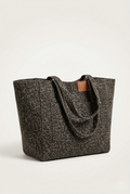 Sac cabas toile motif léopard