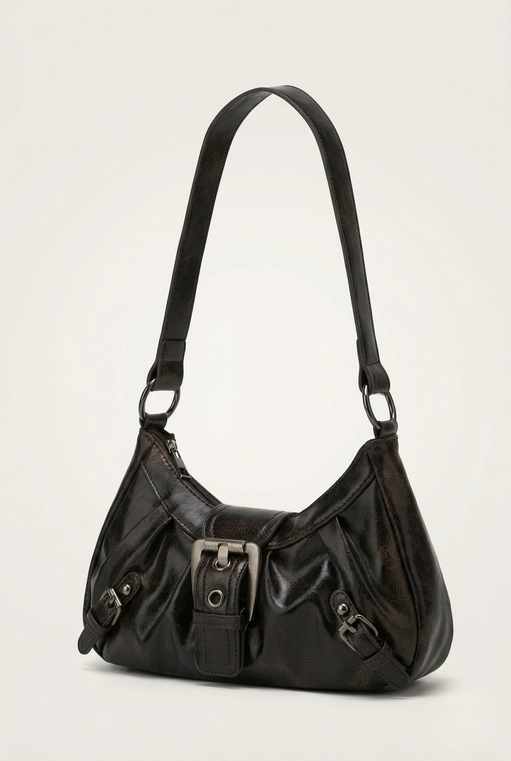Sac hobo cuir boucle vintage