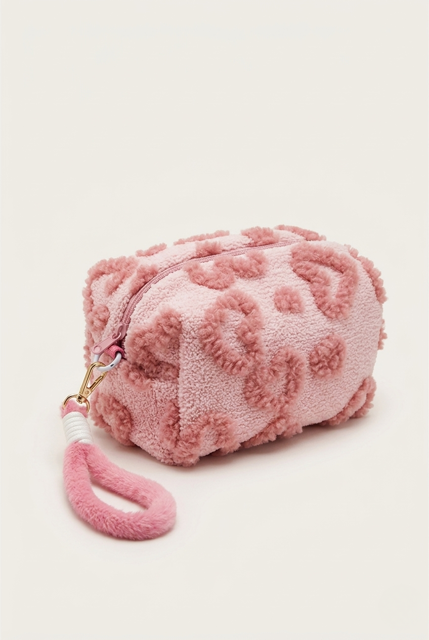 Trousse de toilette motif coeur
