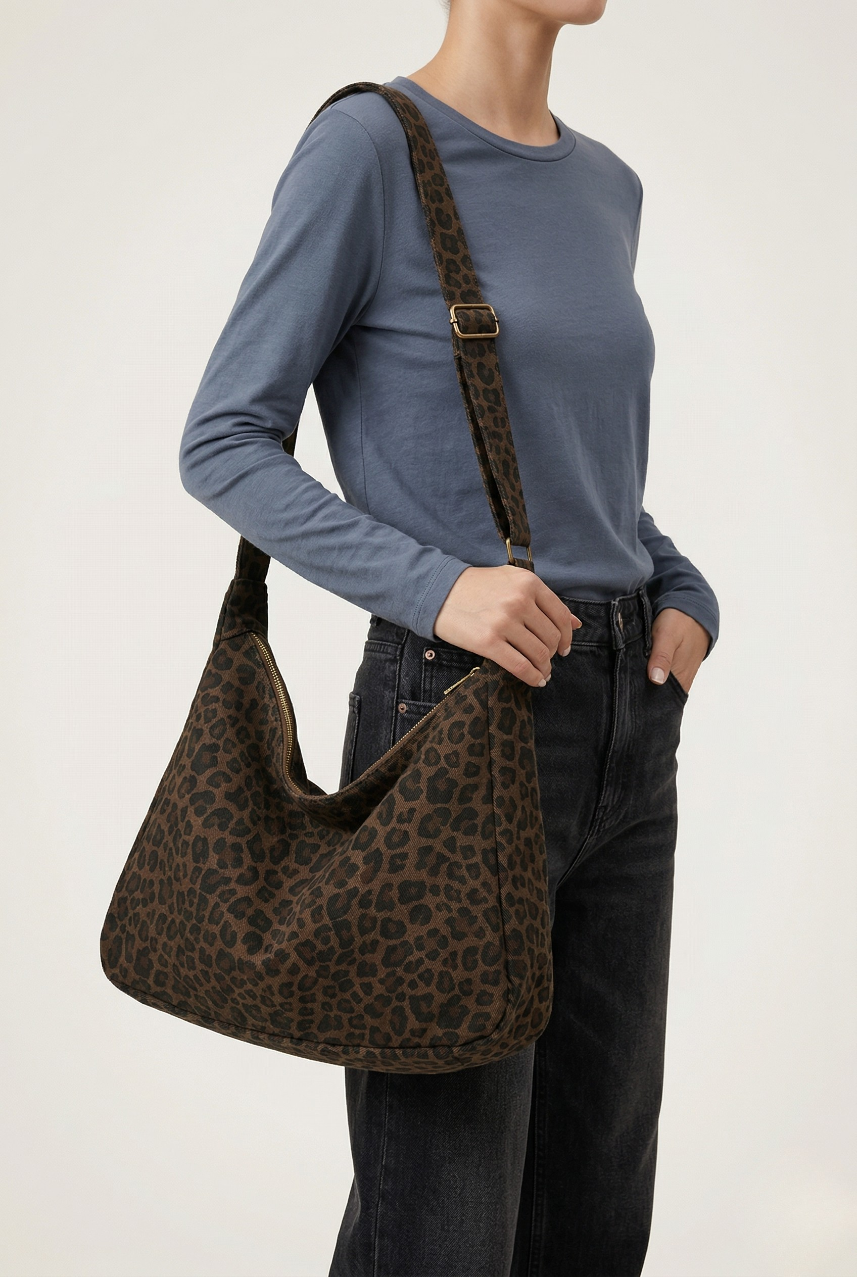 Sac épaule motif leopard