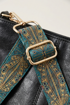 Sac cabas cuir sangle tissée